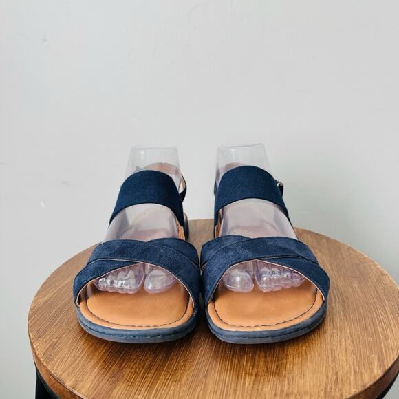 BOC Black Fabric Strappy Slingback Sandals Women’s Size 8 - Picture 2 of 10